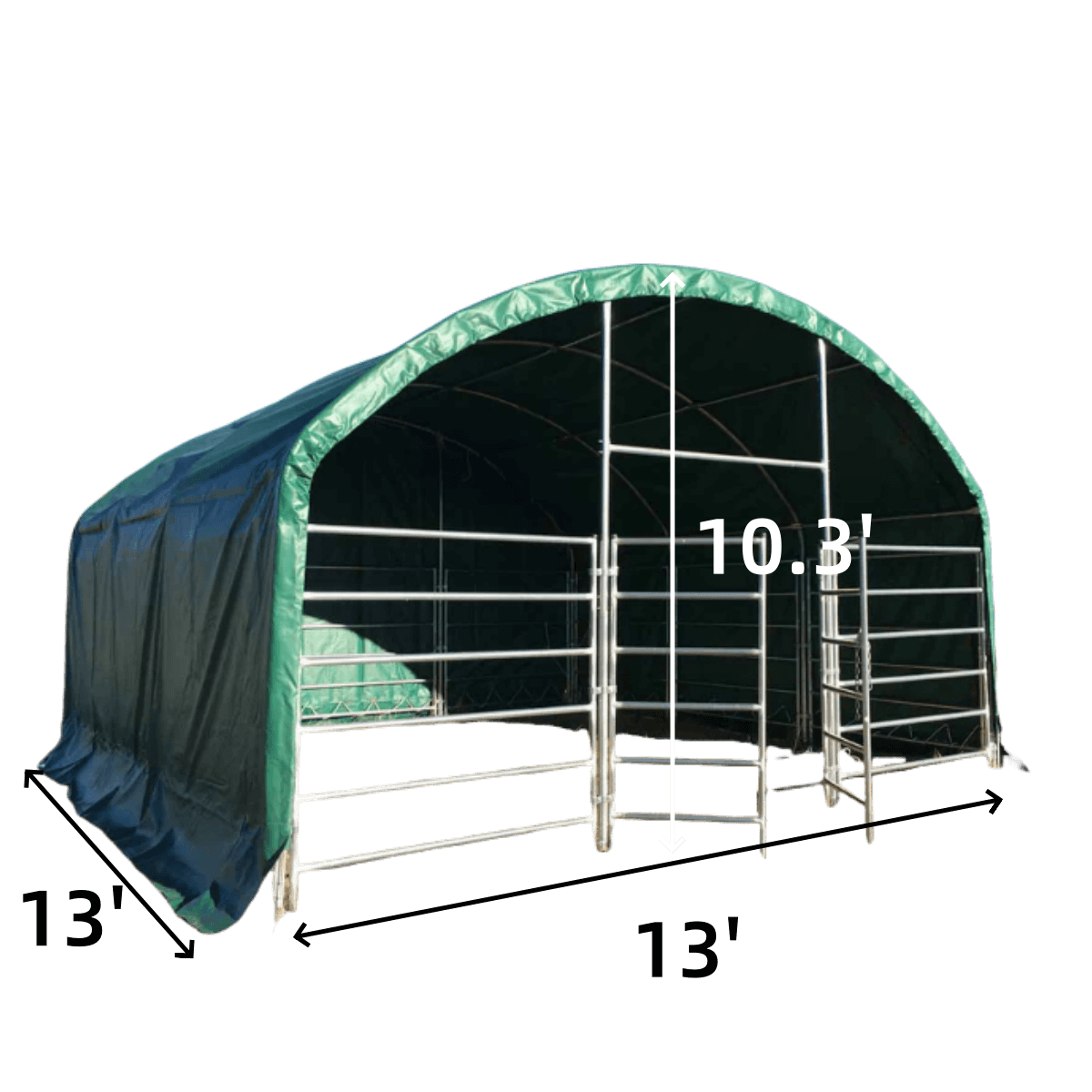 13' x 13' Livestock Corral Shelter with front door by Chery Industrial