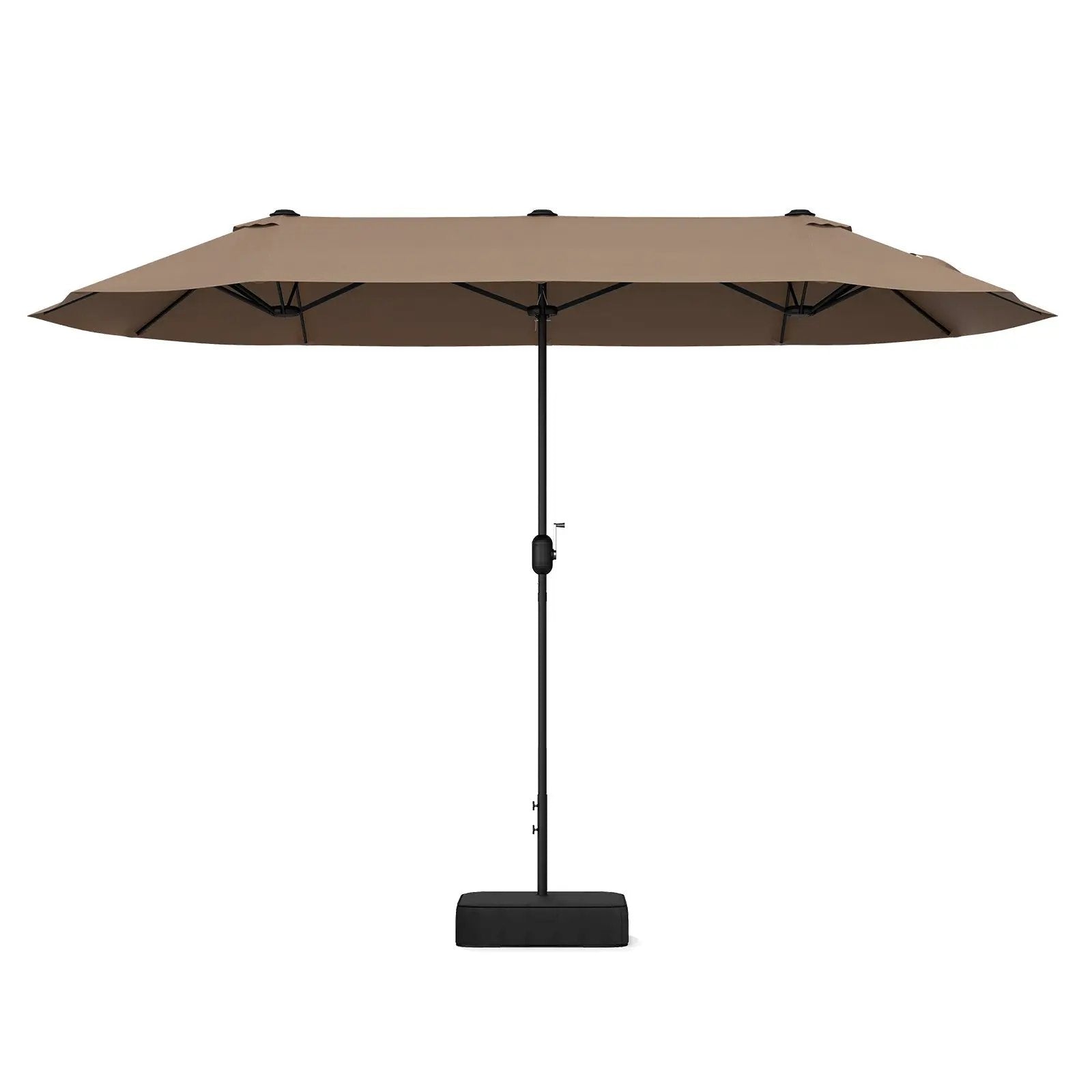13FT Double-sided Patio Twin Table Umbrella with Crank Handle-Tan by DirectDeals