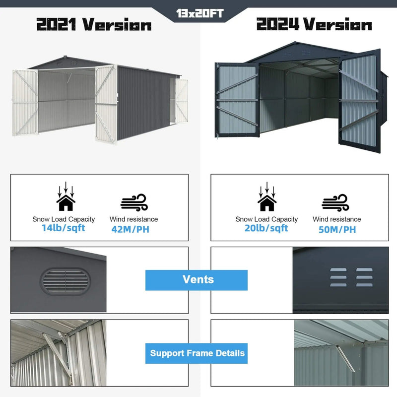 [13X20FT] Alora Extra-Large Premium Weather-Resistant Outdoor Multi-Purpose Utility Storage Shed (SAK84920) by SAKSBY WHOLESALE