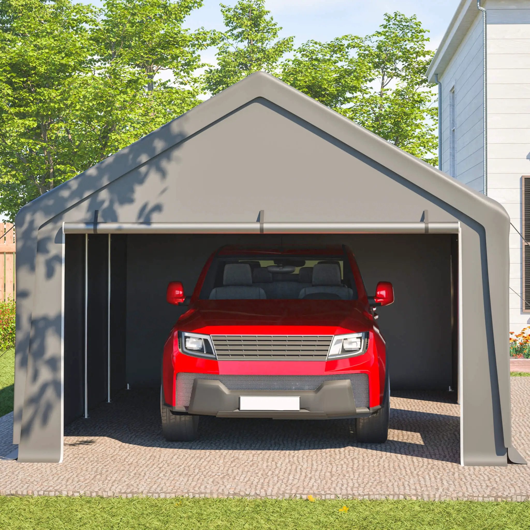 [13X26FT] Alora Heavy-Duty Carport Canopy With Roll-Up Doors And Windows (SAK14975) by SAKSBY WHOLESALE