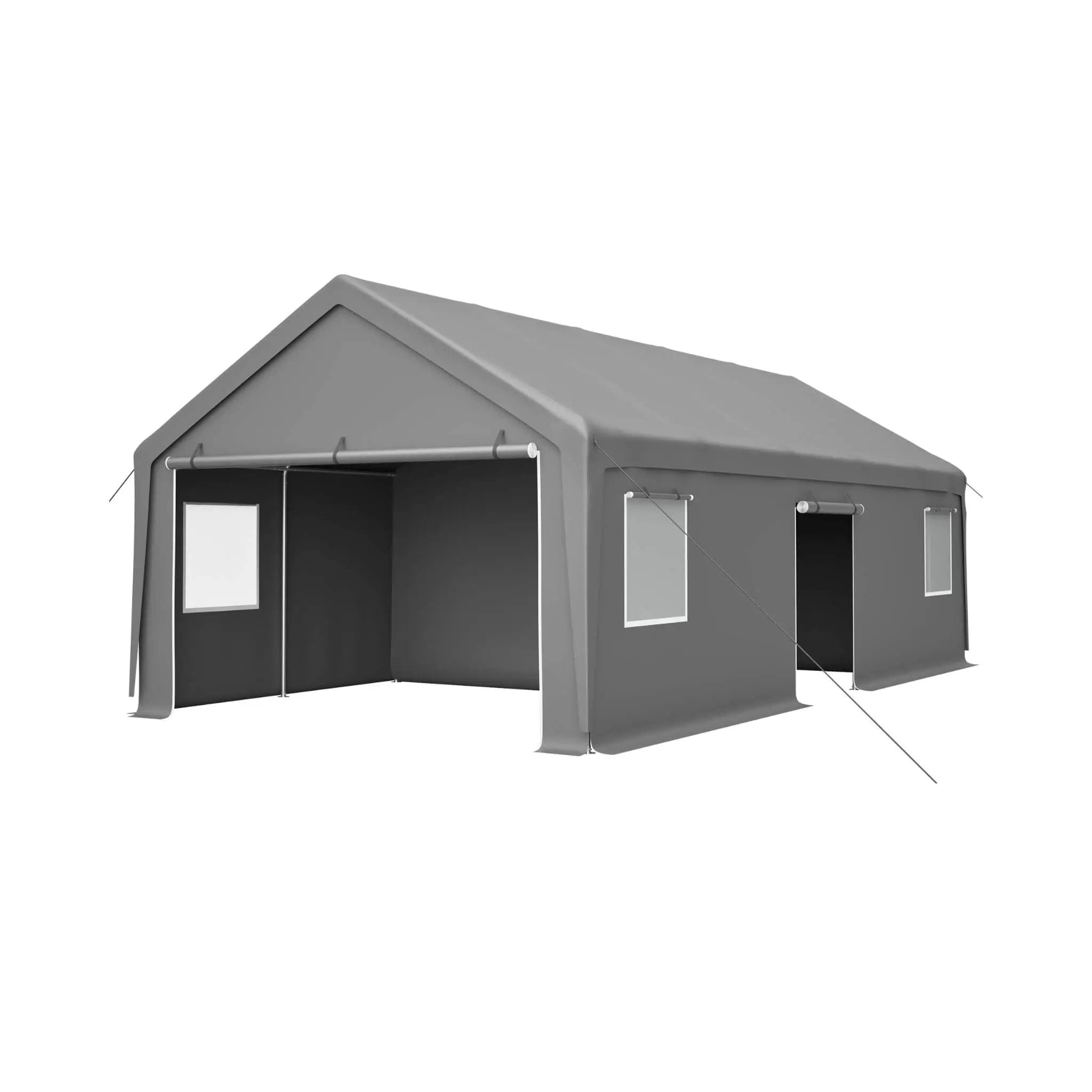 [13X26FT] Alora Heavy-Duty Carport Canopy With Roll-Up Doors And Windows (SAK14975) by SAKSBY WHOLESALE
