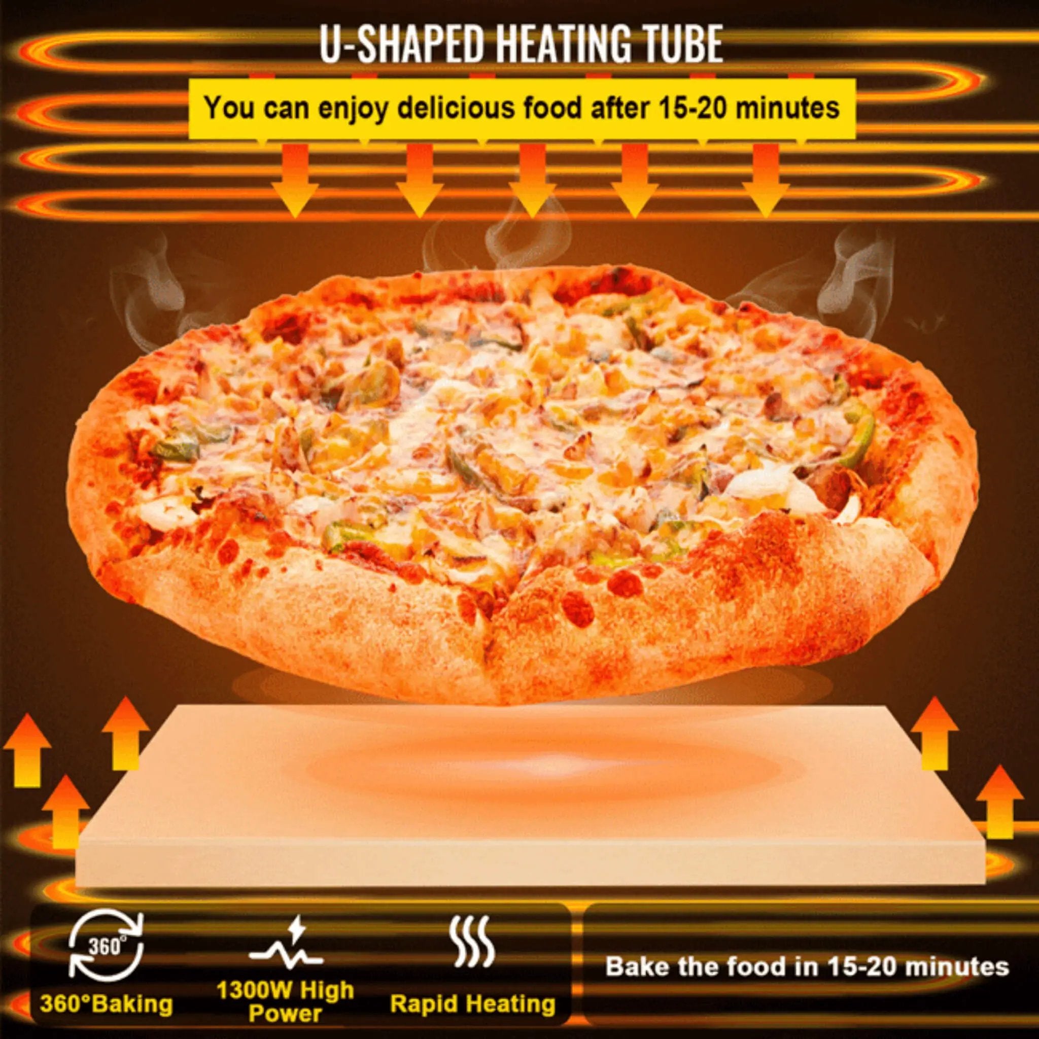 14-Inch Electric Single Deck Countertop Commercial Pizza Oven (SAK92582) by SAKSBY WHOLESALE