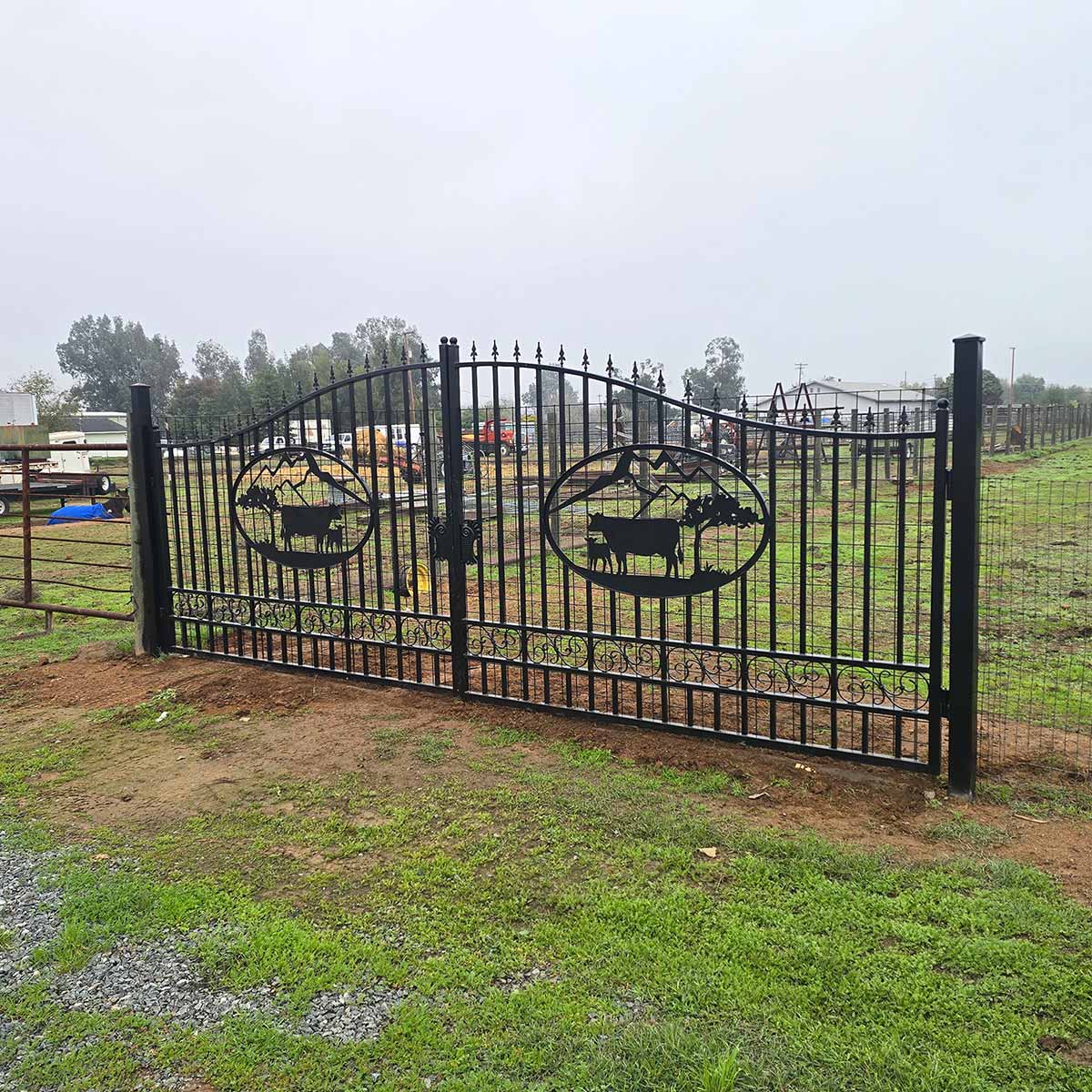 14x8 ft Steel Dual Swing Driveway Gate by Chery Industrial