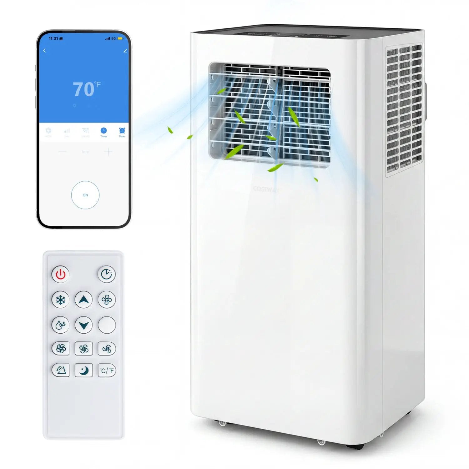 14000 BTU 3-in-1 Smart AC with Wi-Fi and Remote Control & Window Kit by DirectDeals