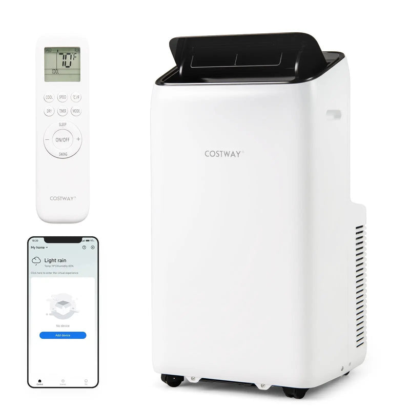 14000 BTU Inverter Portable Air Conditioner 3 in 1 Wifi Enabled AC Unit-White by DirectDeals
