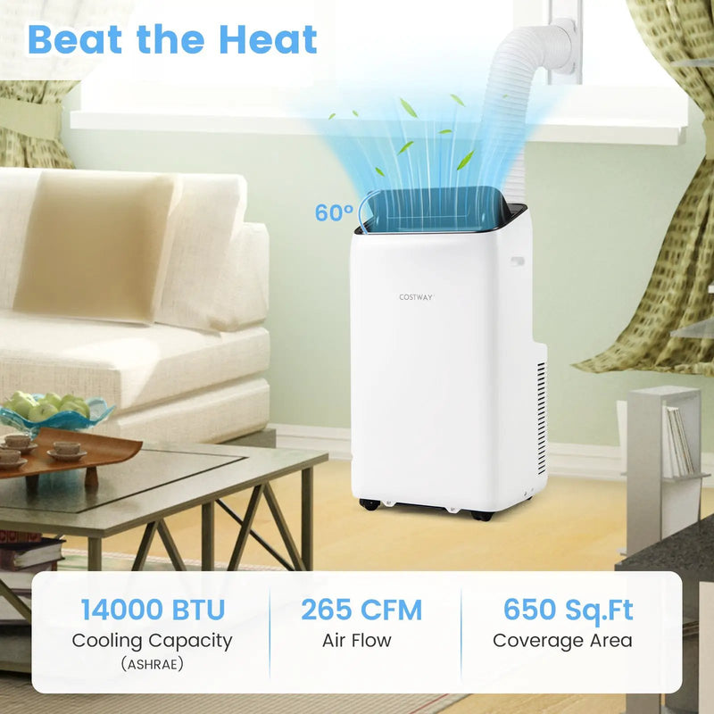 14000 BTU Inverter Portable Air Conditioner 3 in 1 Wifi Enabled AC Unit-White by DirectDeals