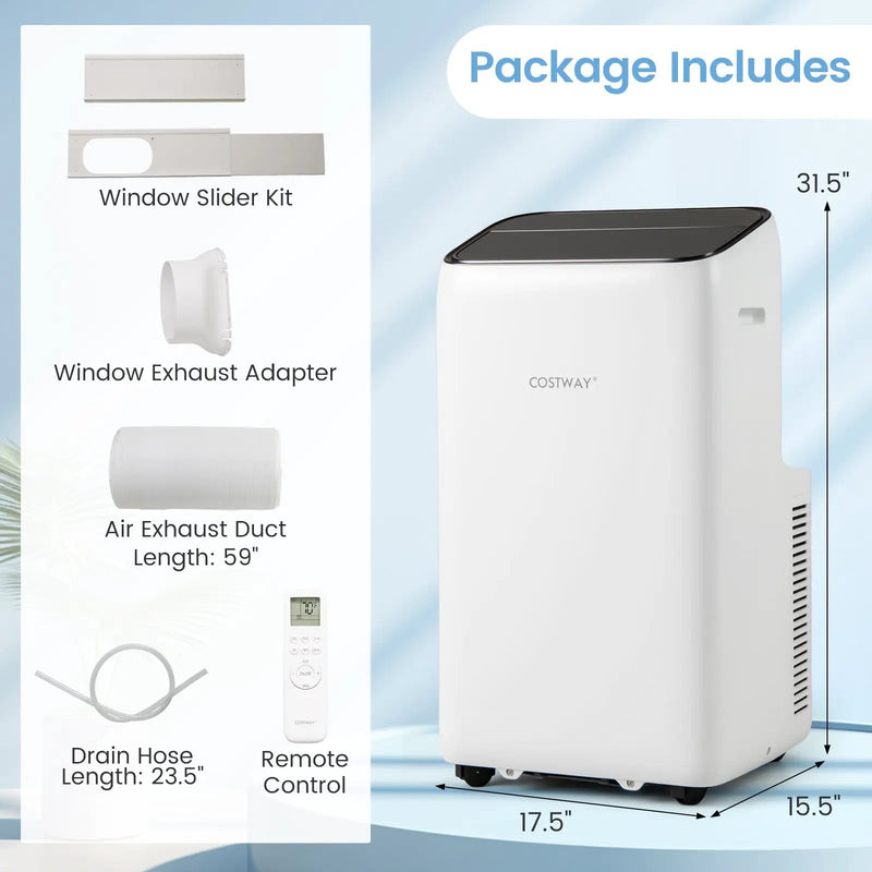 14000 BTU Inverter Portable Air Conditioner 3 in 1 Wifi Enabled AC Unit-White by DirectDeals