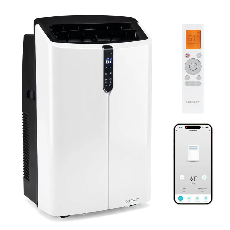 14000 BTU Smart Portable AC with APP Voice Control 47 dB for Rooms 750 Sq.Ft by DirectDeals