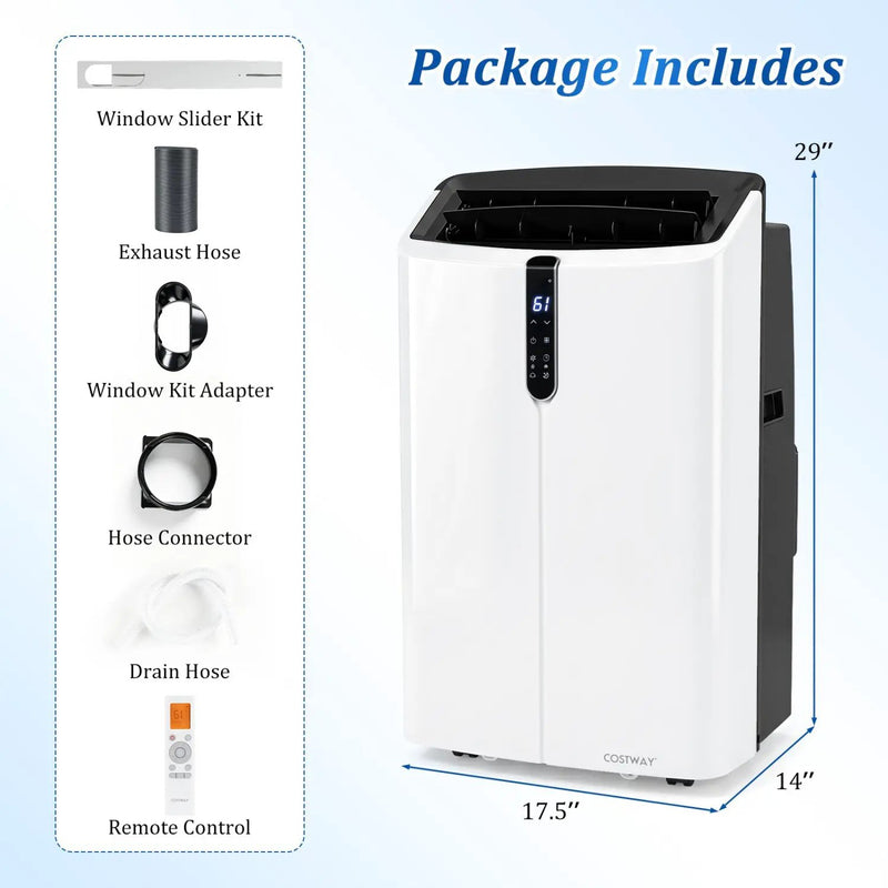 14000 BTU Smart Portable AC with APP Voice Control 47 dB for Rooms 750 Sq.Ft by DirectDeals