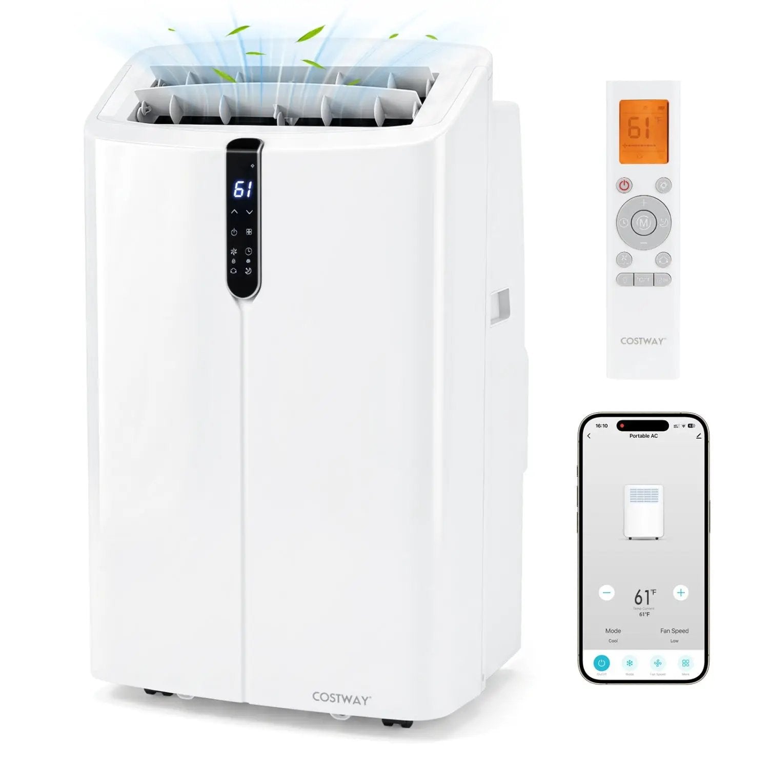 14000 BTU Smart Portable Air Conditioner with App & Voice Control by DirectDeals