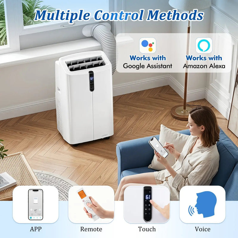 14000 BTU Smart Portable Air Conditioner with App & Voice Control by DirectDeals