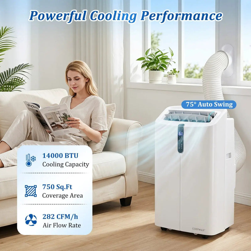 14000 BTU Smart Portable Air Conditioner with App & Voice Control by DirectDeals
