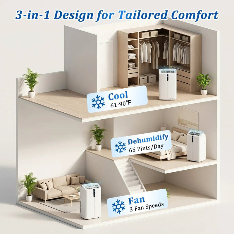 14000 BTU Smart Portable Air Conditioner with App & Voice Control by DirectDeals