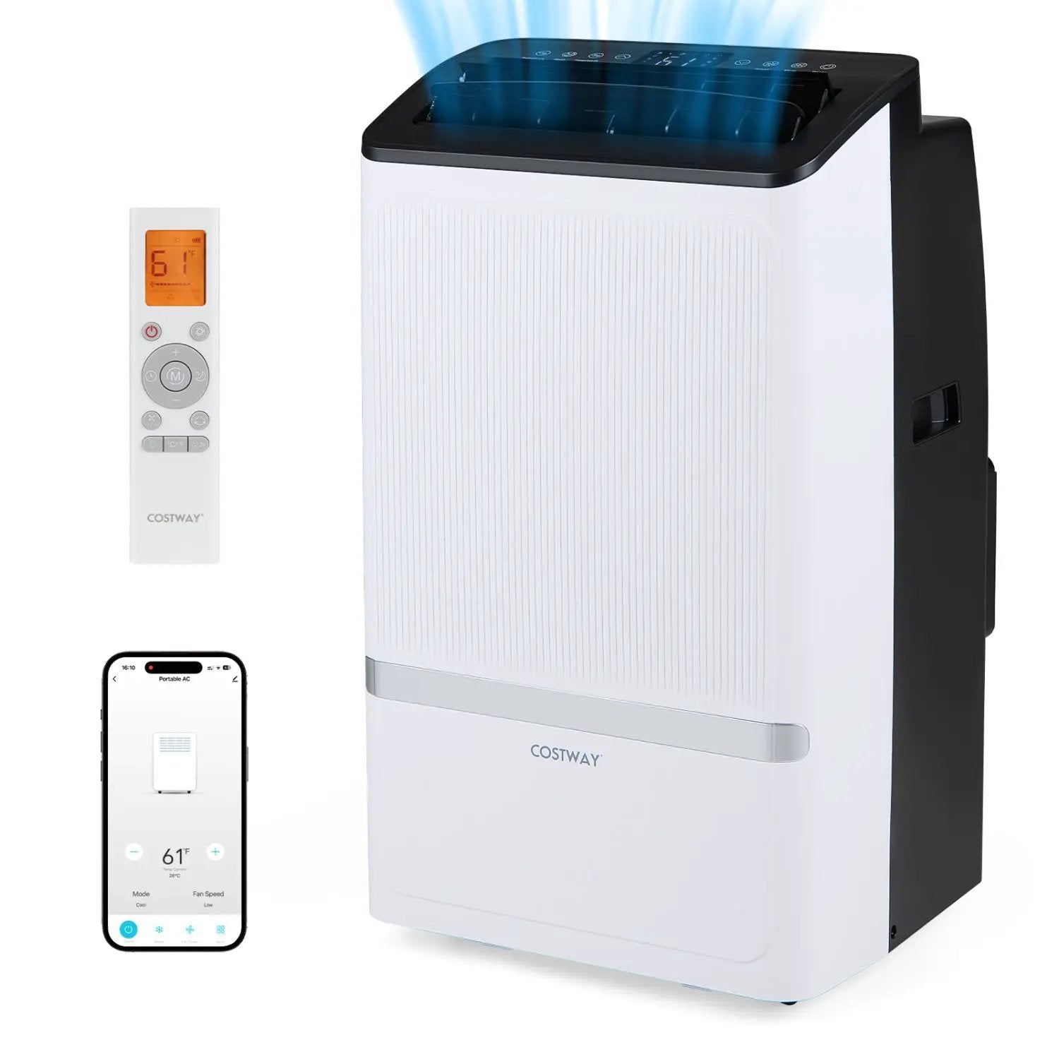 14000 BTU Portable Air Conditioner with WiFi & Dehumidifier by DirectDeals