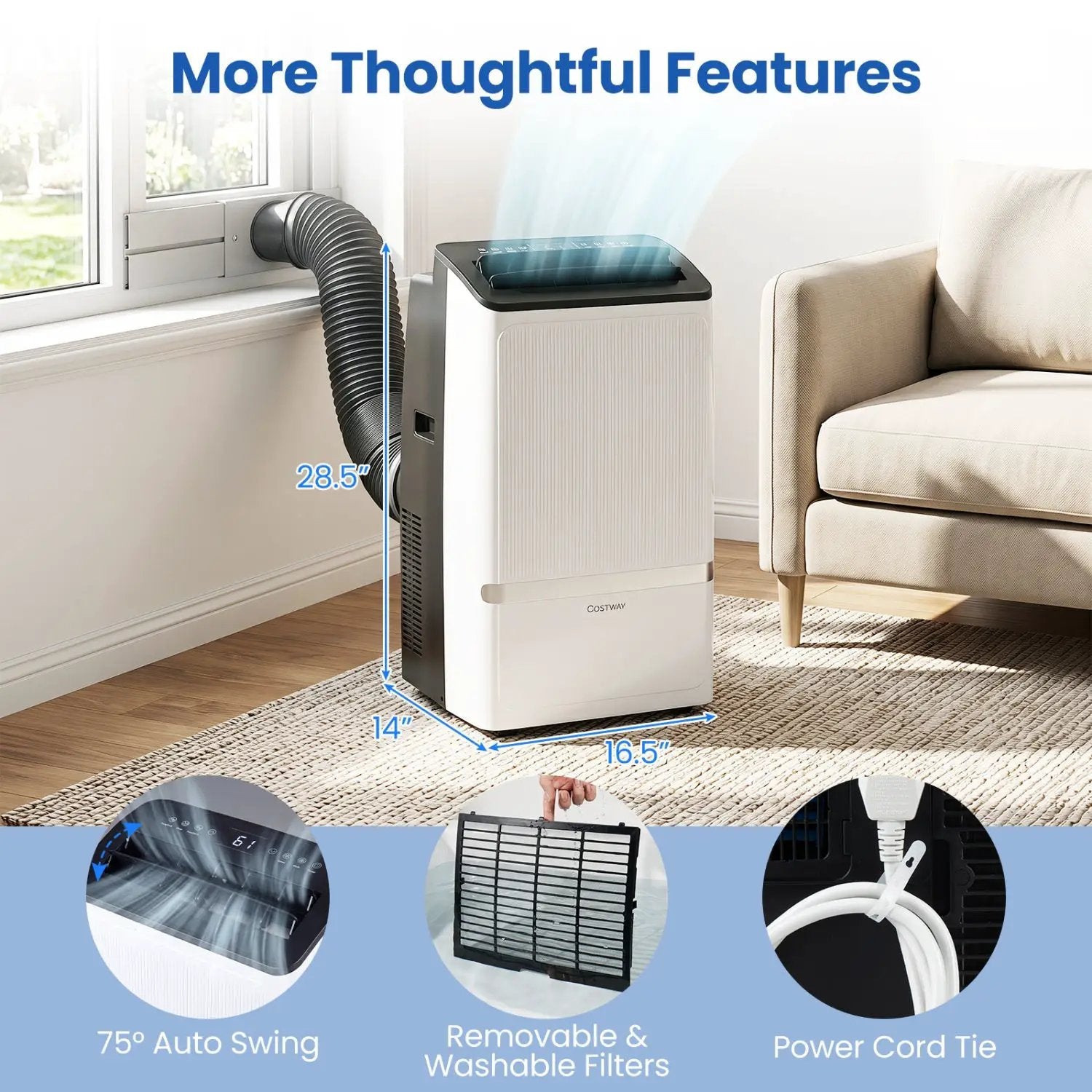 14000 BTU Portable Air Conditioner with WiFi & Dehumidifier by DirectDeals