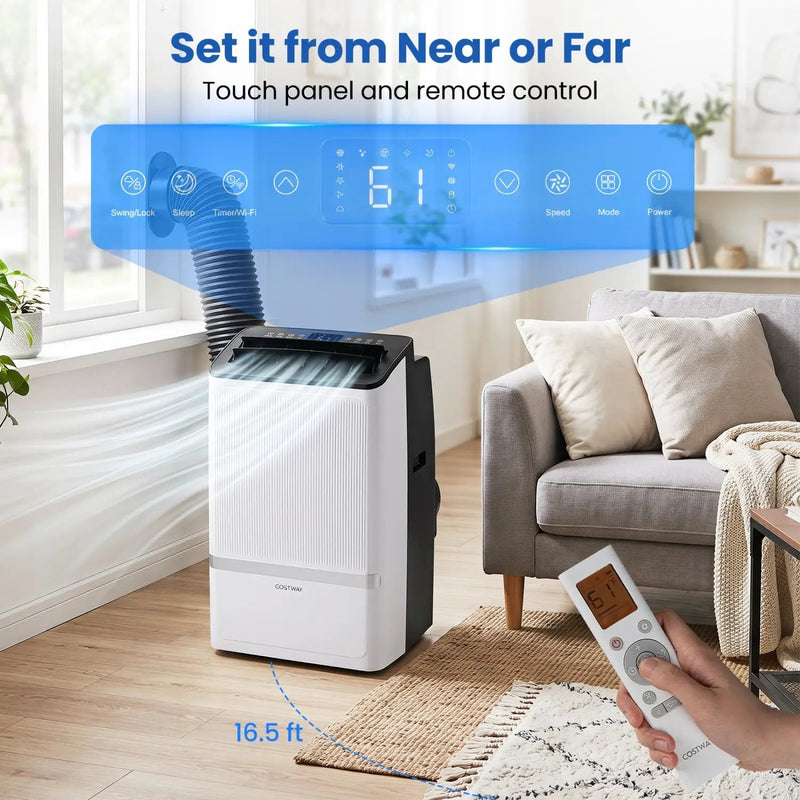 14000 BTU Portable Air Conditioner with WiFi & Dehumidifier by DirectDeals