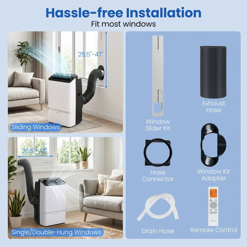 14000 BTU Portable Air Conditioner with WiFi & Dehumidifier by DirectDeals