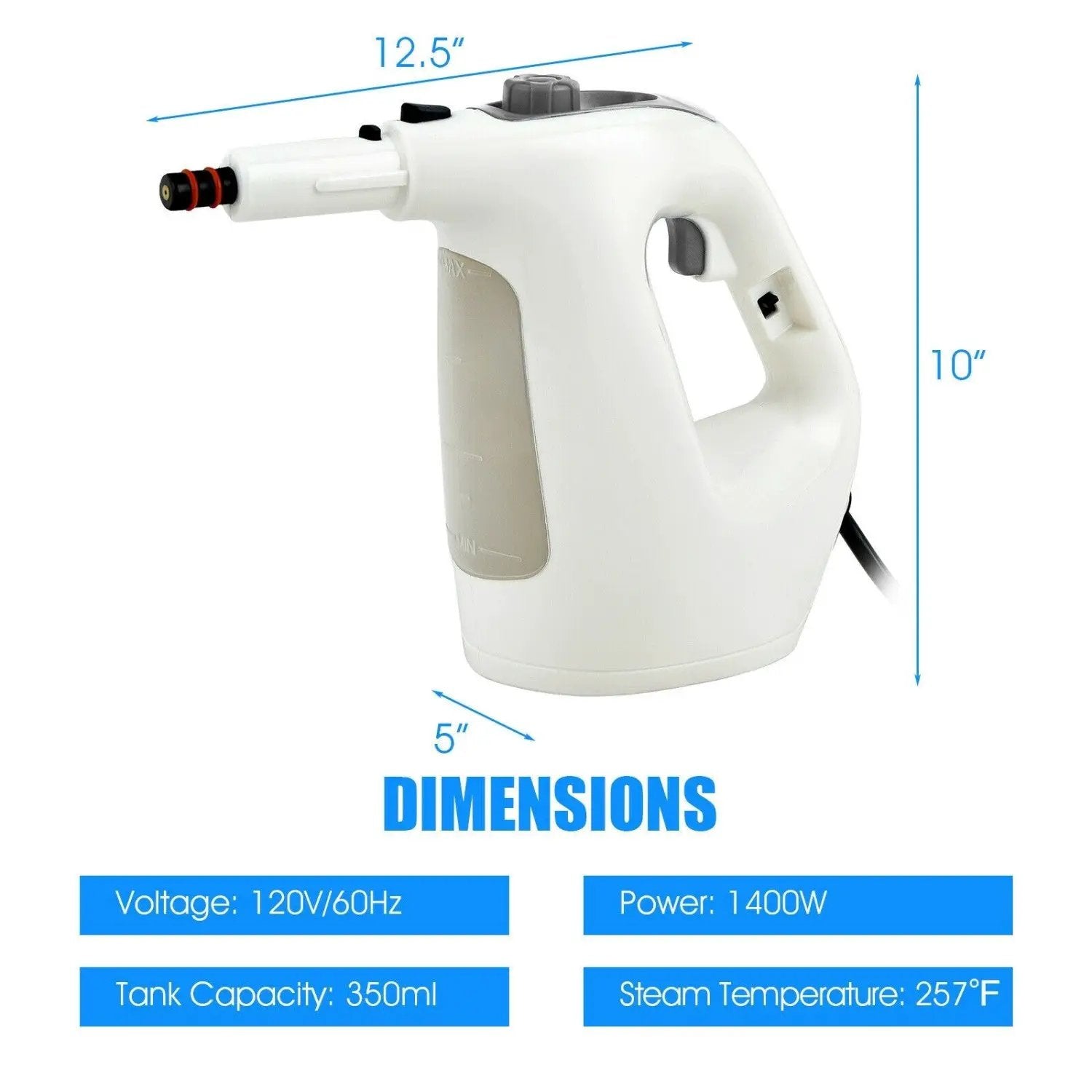 Handheld Steam Cleaner 1400W with 14-Piece Accessory Kit by DirectDeals
