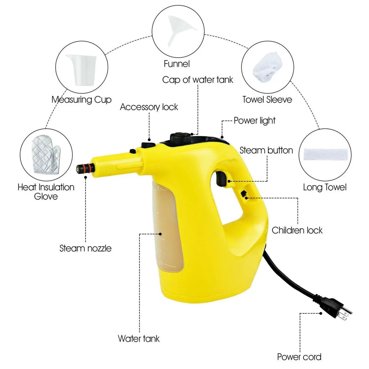 Handheld Steam Cleaner 1400W with 14-Piece Accessory Kit, photo 14 of 16