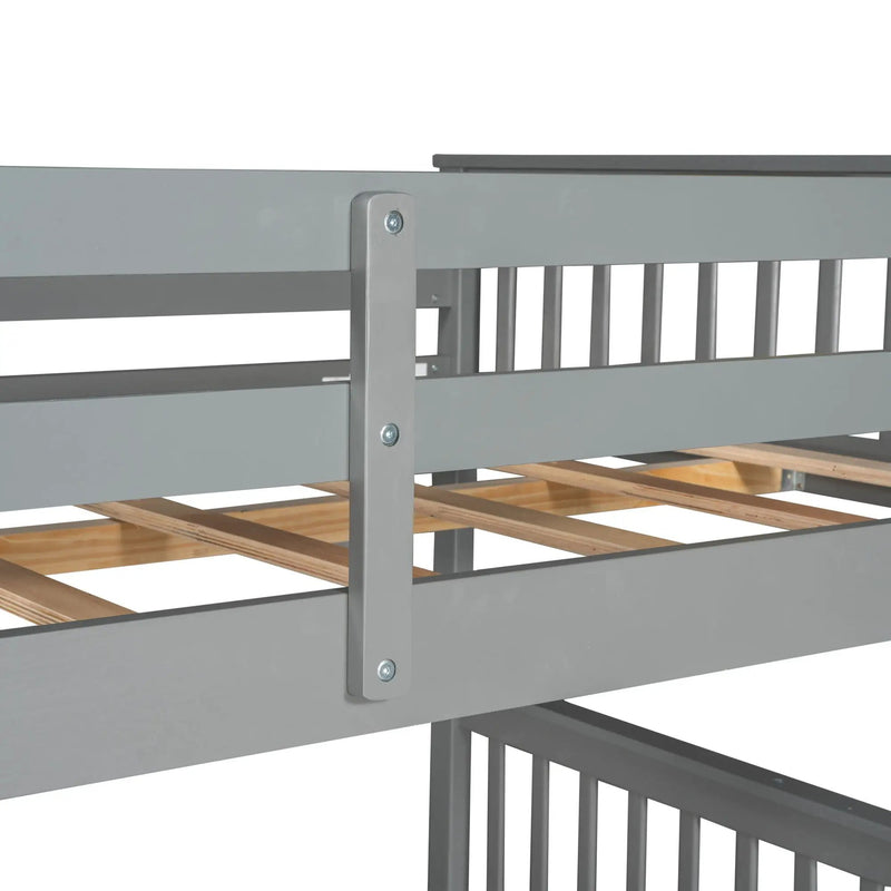 Bunk Bed With Ladders And 2 Storage Drawers