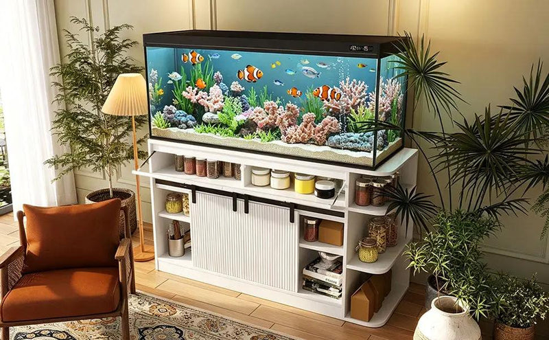 75 Gallon Fish Tank Stand with LED Light & Power Outlets by HouseOfZazla