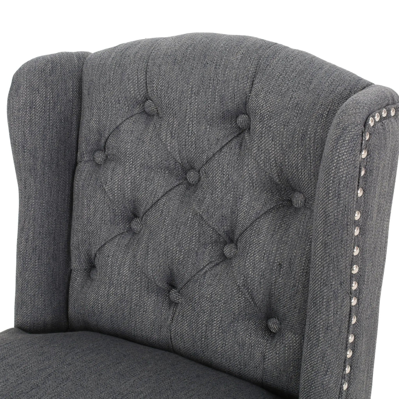 Vienna Fabric Tufted Counter Stool With Nailhead Accents (Set of 2) by HouseOfZazla