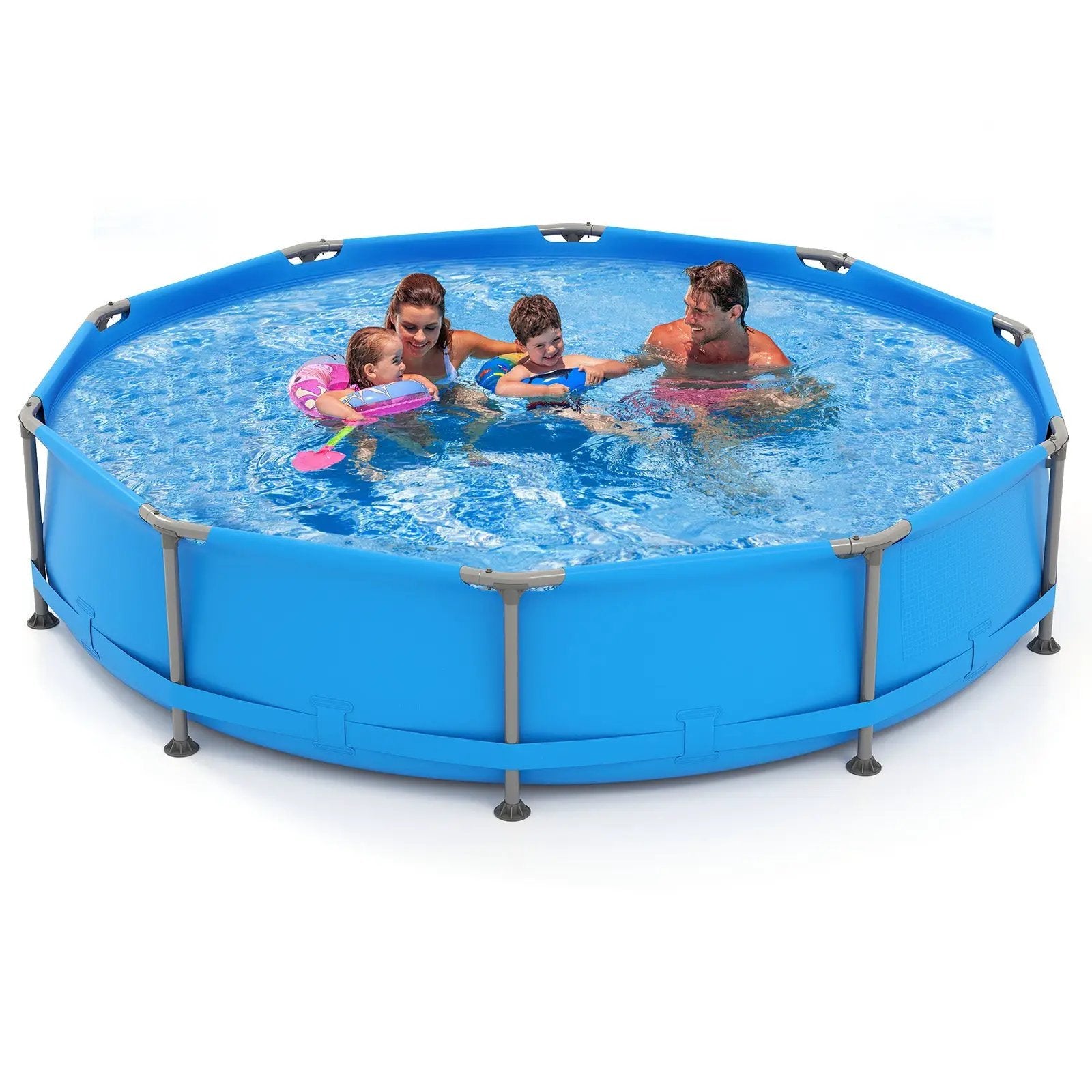 690/978/1158/1617 Gal Outdoor Family Swimming Pool with Metal Frame by DirectDeals