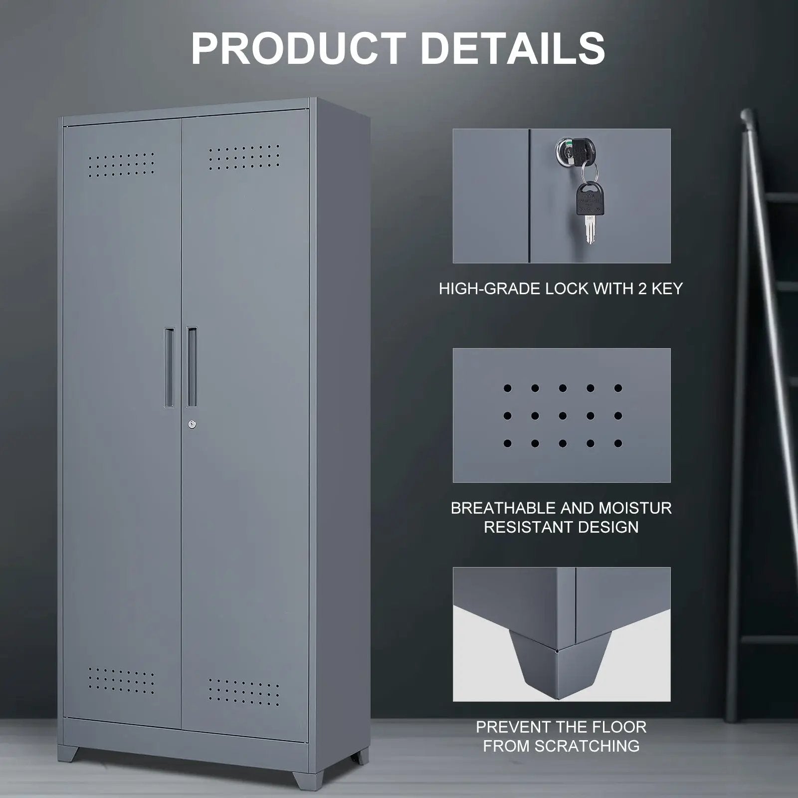 Gray And Metal Storage Cabinet by HouseOfZazla