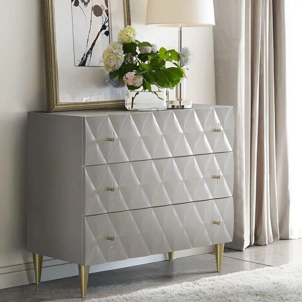 Anson - Meuble Console - Argent Métallisé & Champagne