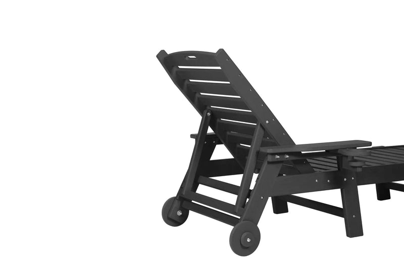 Outdoor Lounge Chair with Wood Texture and Adjustable Backrest by HouseOfZazla