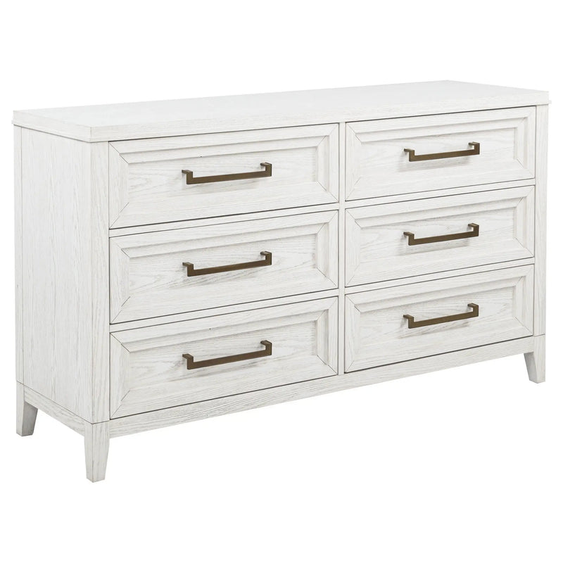 Marielle 4-piece Eastern King Bedroom Set Distressed White by Unique Piece Furniture