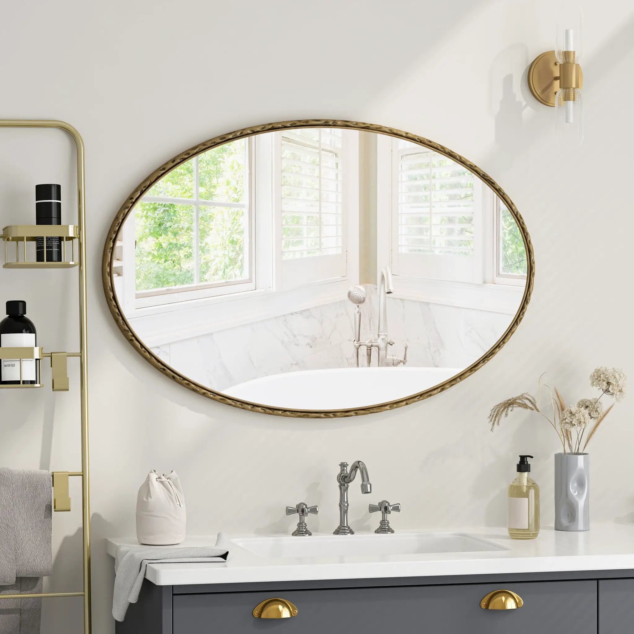 Art Oval Retro Mirror, Wall Hanging by Unique Piece Furniture