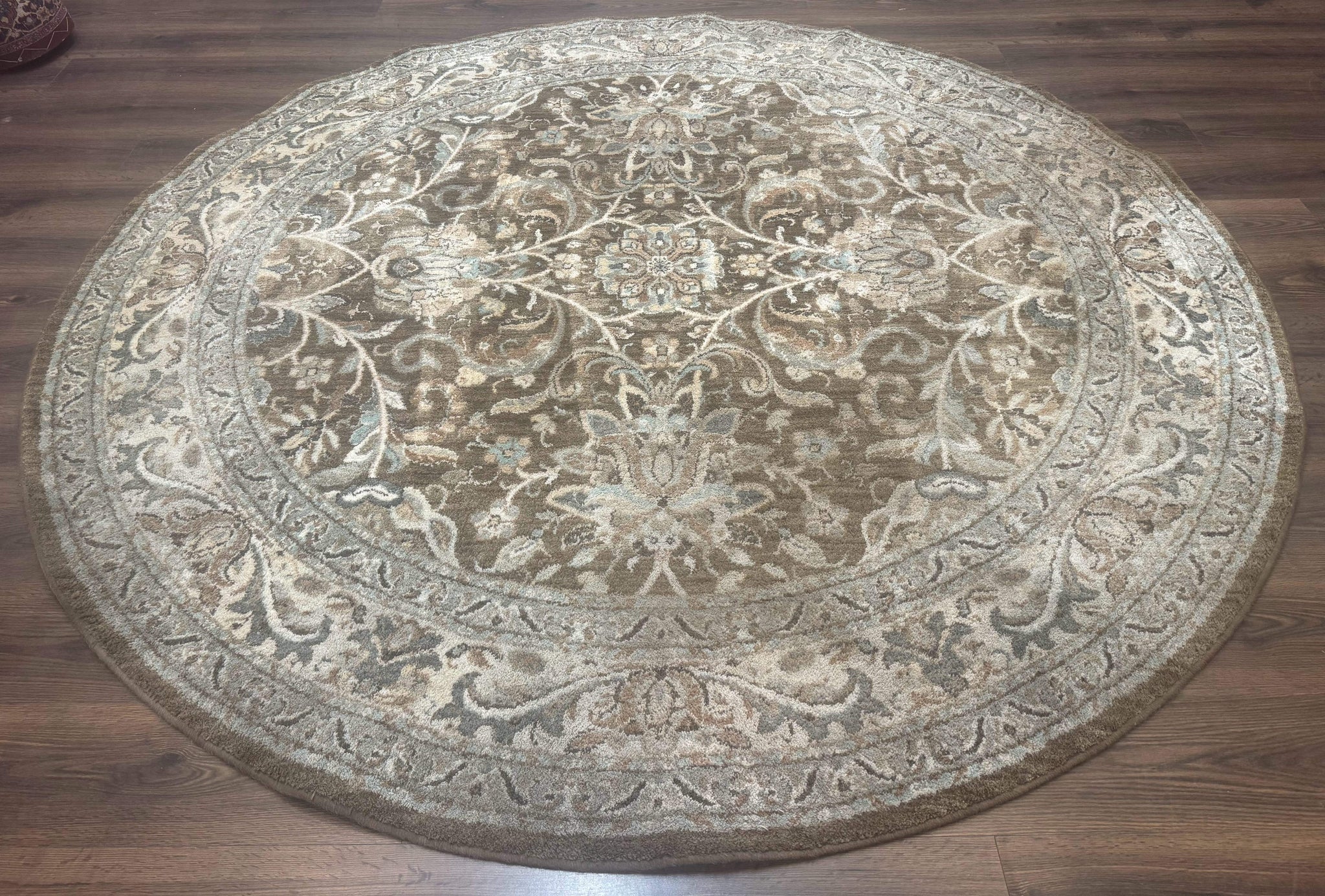 Round Karastan Rug 8x8 ft, Euphoria New Bridge Karastan Rug, Indo Mahal Design by Jewel Rugs