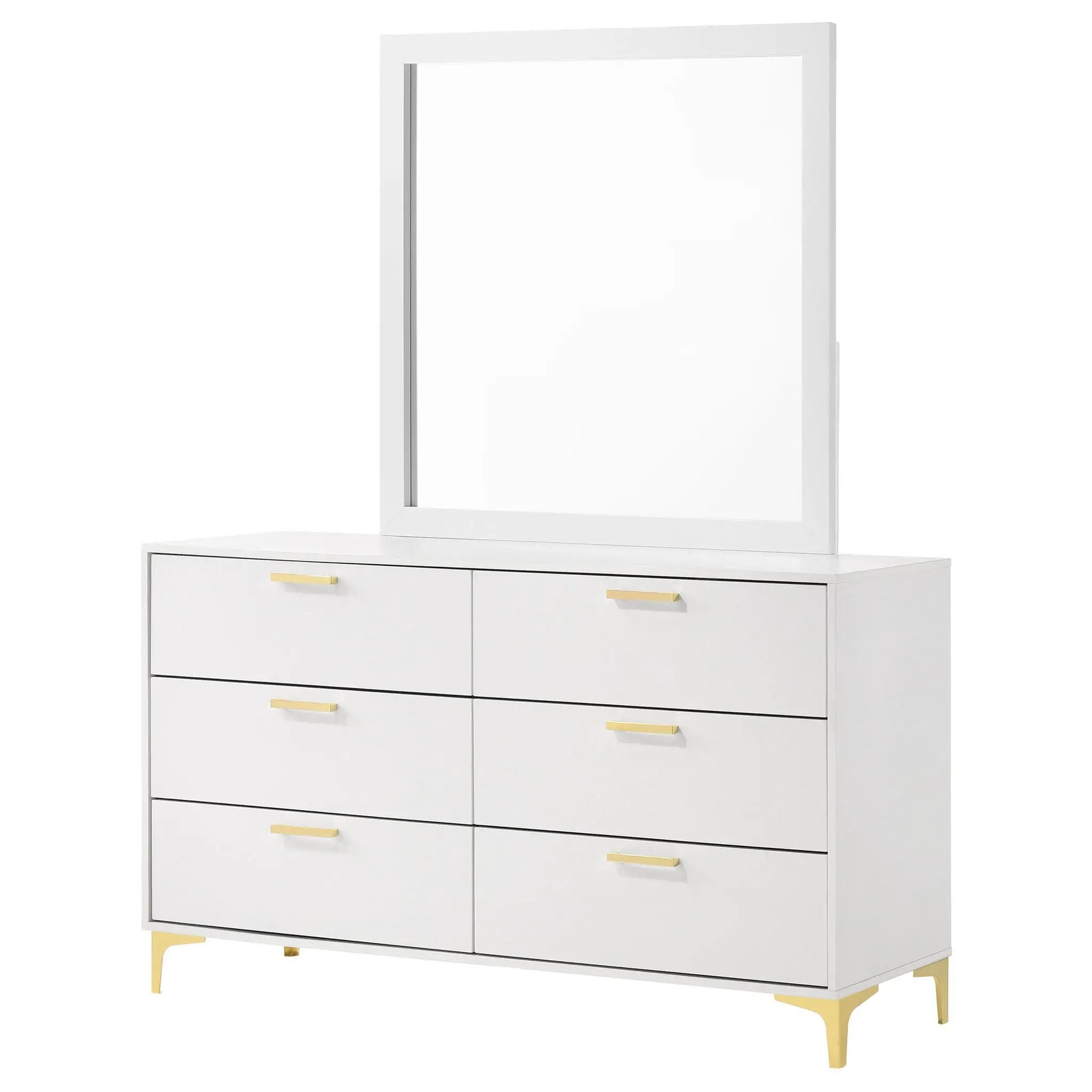 Kendall 6-drawer Dresser with Mirror White by Unique Piece Furniture