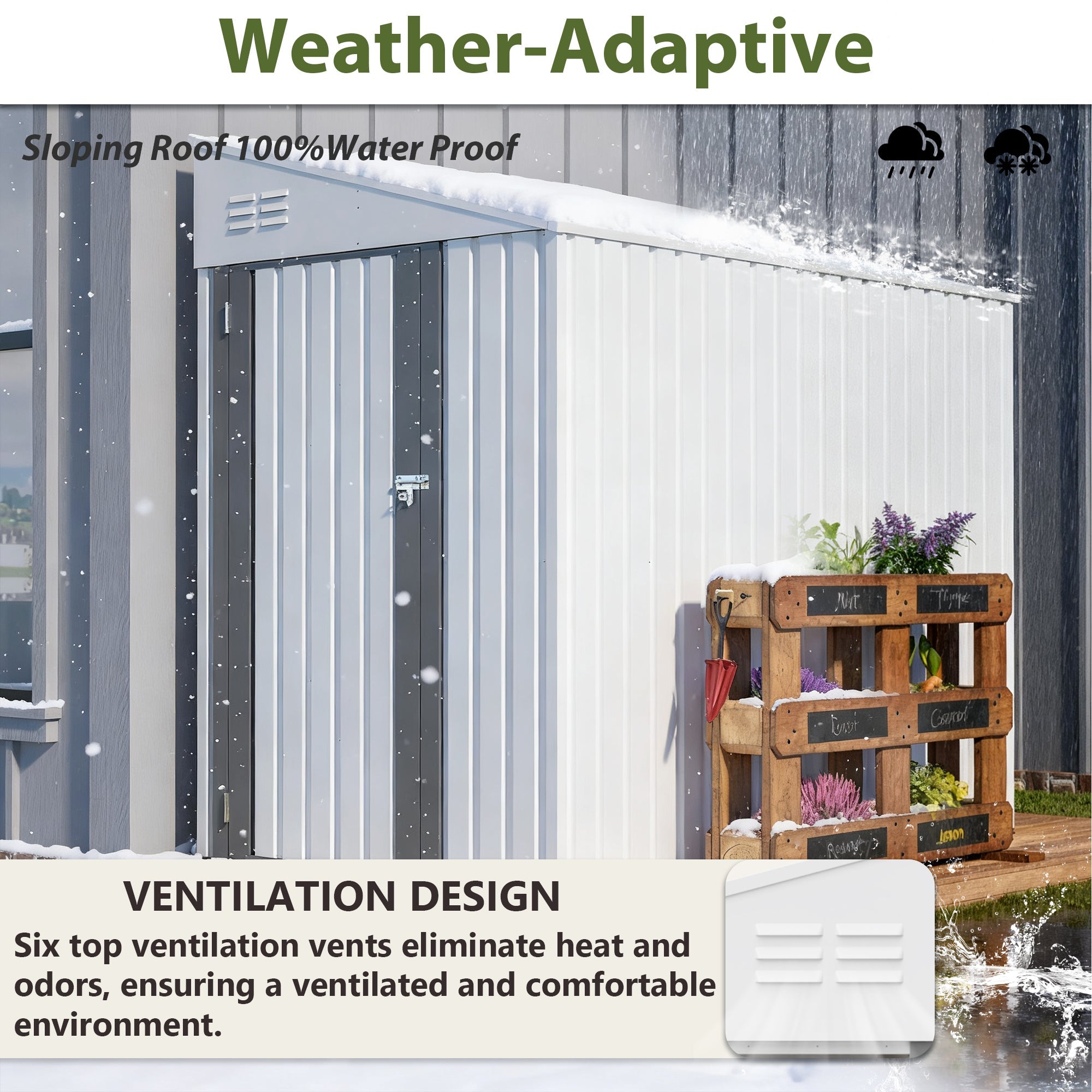 White 4' x 7' Lean-To Storage Shed by HouseOfZazla