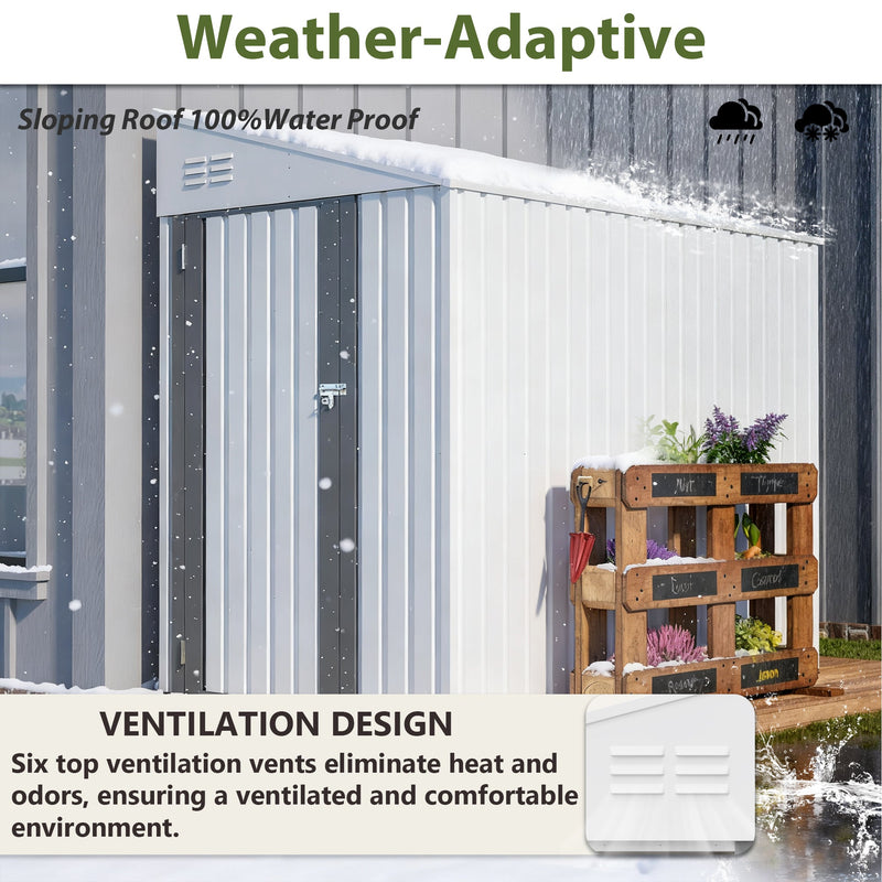 White 4' x 7' Lean-To Storage Shed by HouseOfZazla