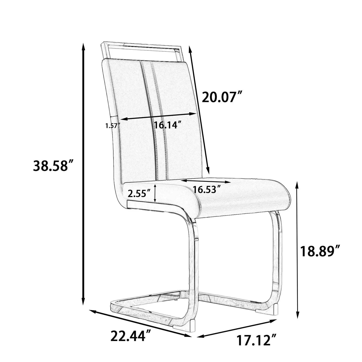 Side Dining Room Chair, Padded Seat High Back by HouseOfZazla