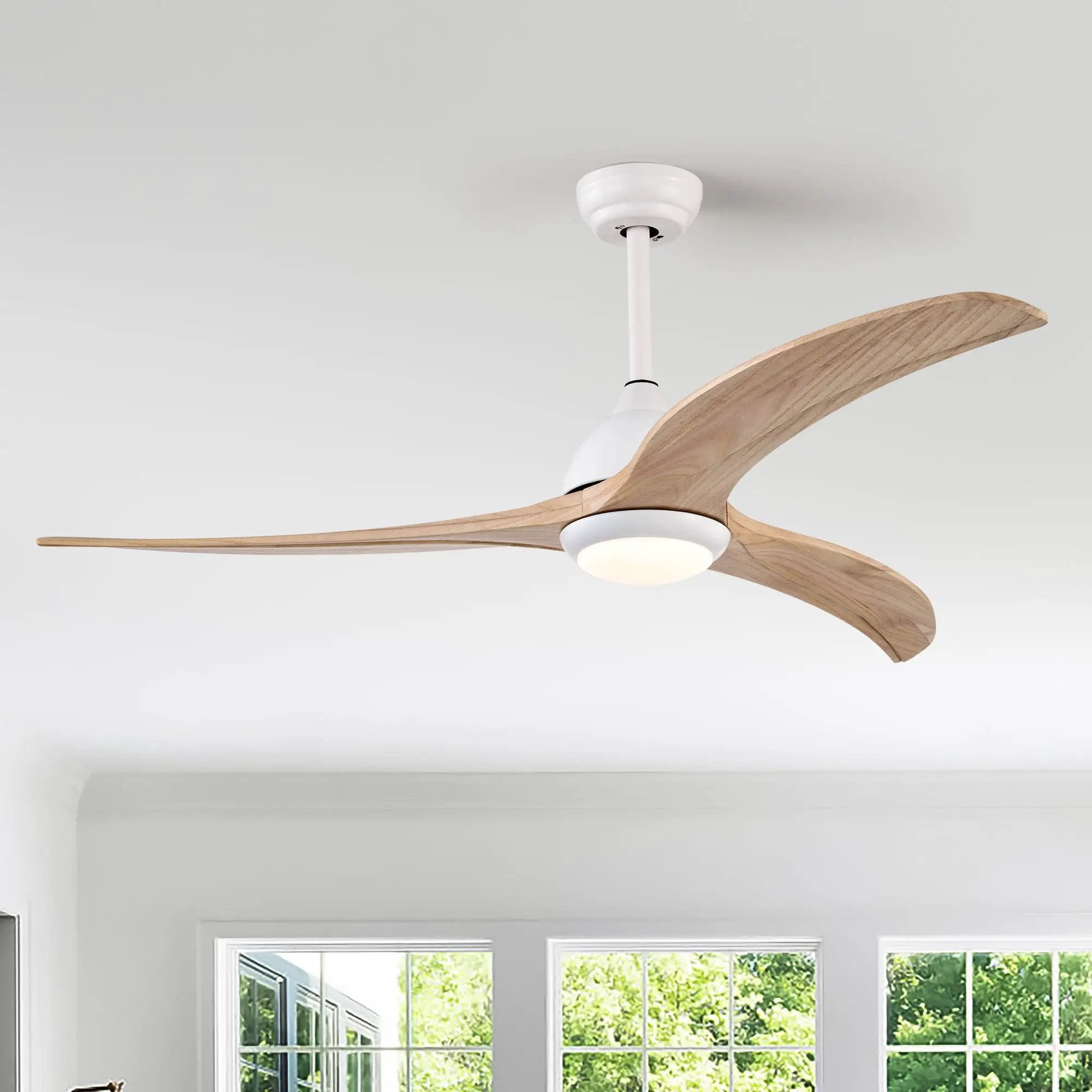 Indoor Outdoor Ceiling Fan With Light With Remote Control, Noiseless Reversible Motor, 6 Speed, 3 Color by HouseOfZazla
