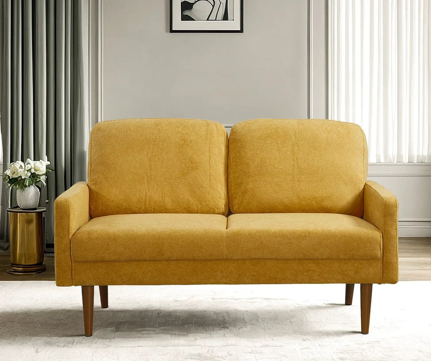 Loveseat Sofa, European Style With Sleek Design, Modern & Vintage Flair, Upholstered 2 Seater Couch by Unique Piece Furniture