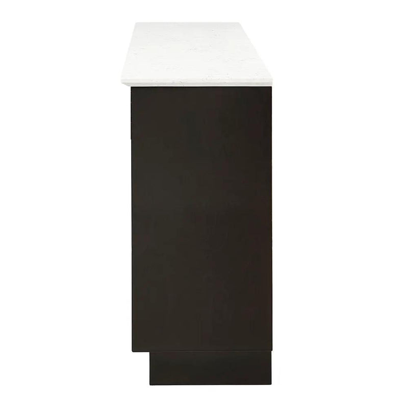 Jaramillo - Server With Fireplace - Engineered Marble & Rustic Espresso by Unique Piece Furniture