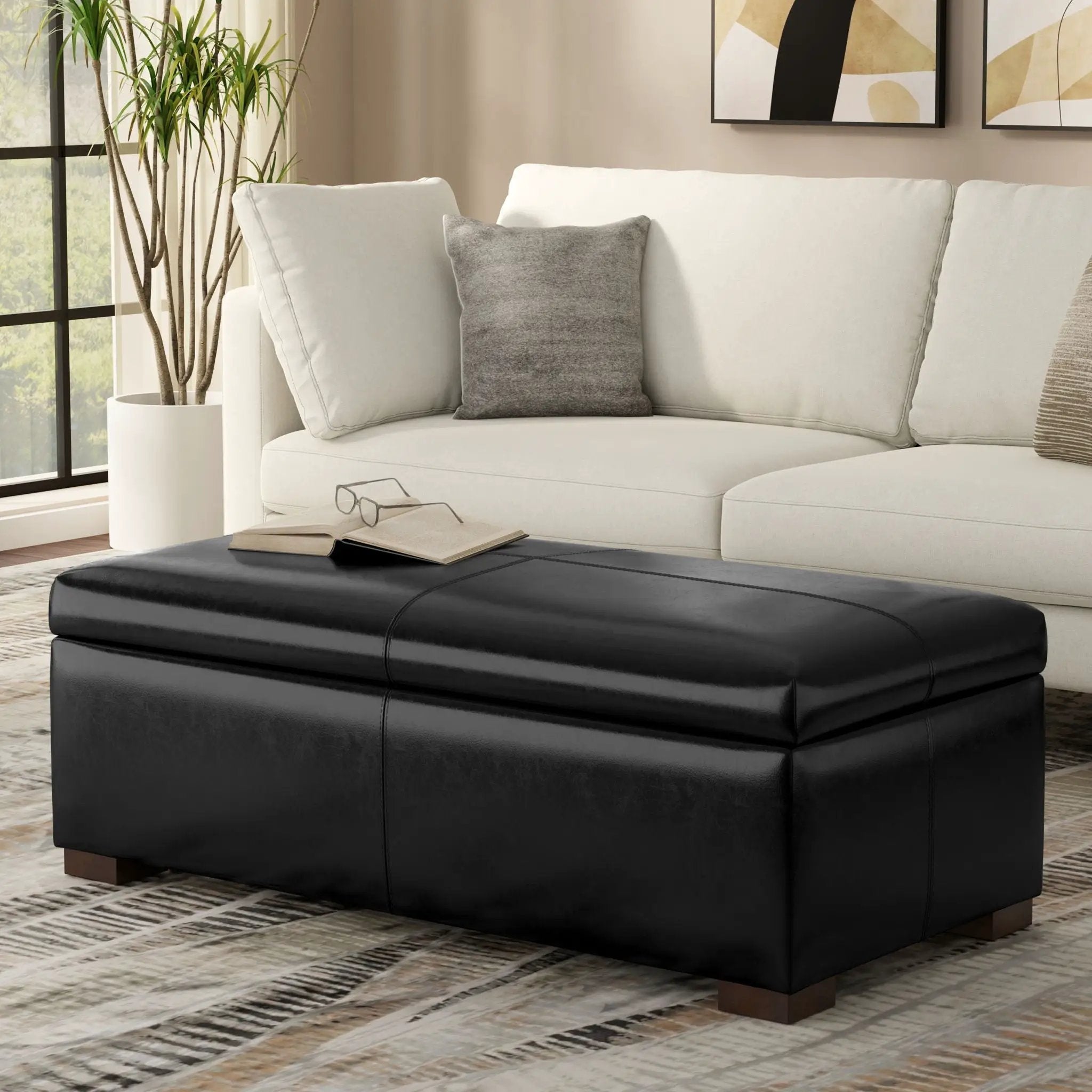 Gabbie - Coffee Table Upholstered Storage Ottoman by Unique Piece Furniture