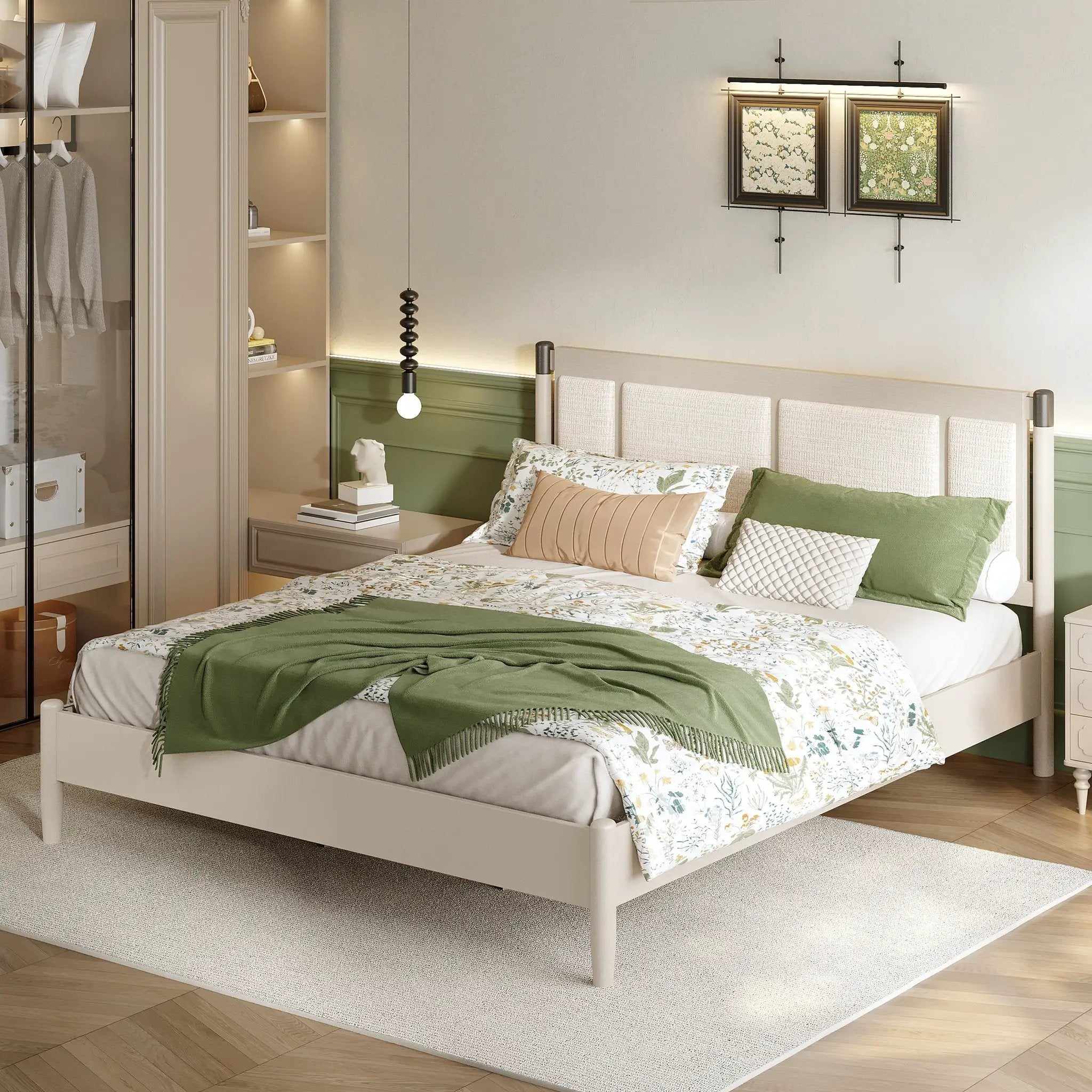 Solid Wood King Bed, Heavy Duty Support Without a Box Spring by HouseOfZazla