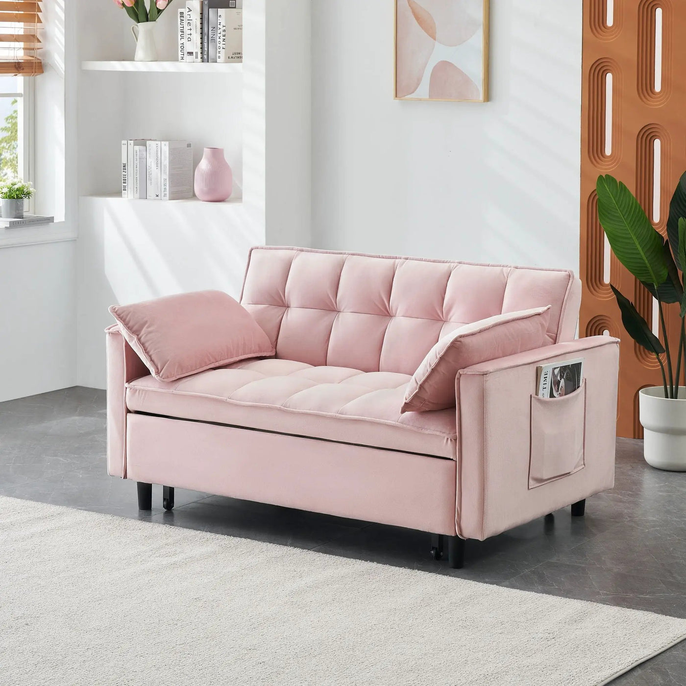 Sofa Bed With Pockets, 3 In 1 Convertible For Living Room by Unique Piece Furniture