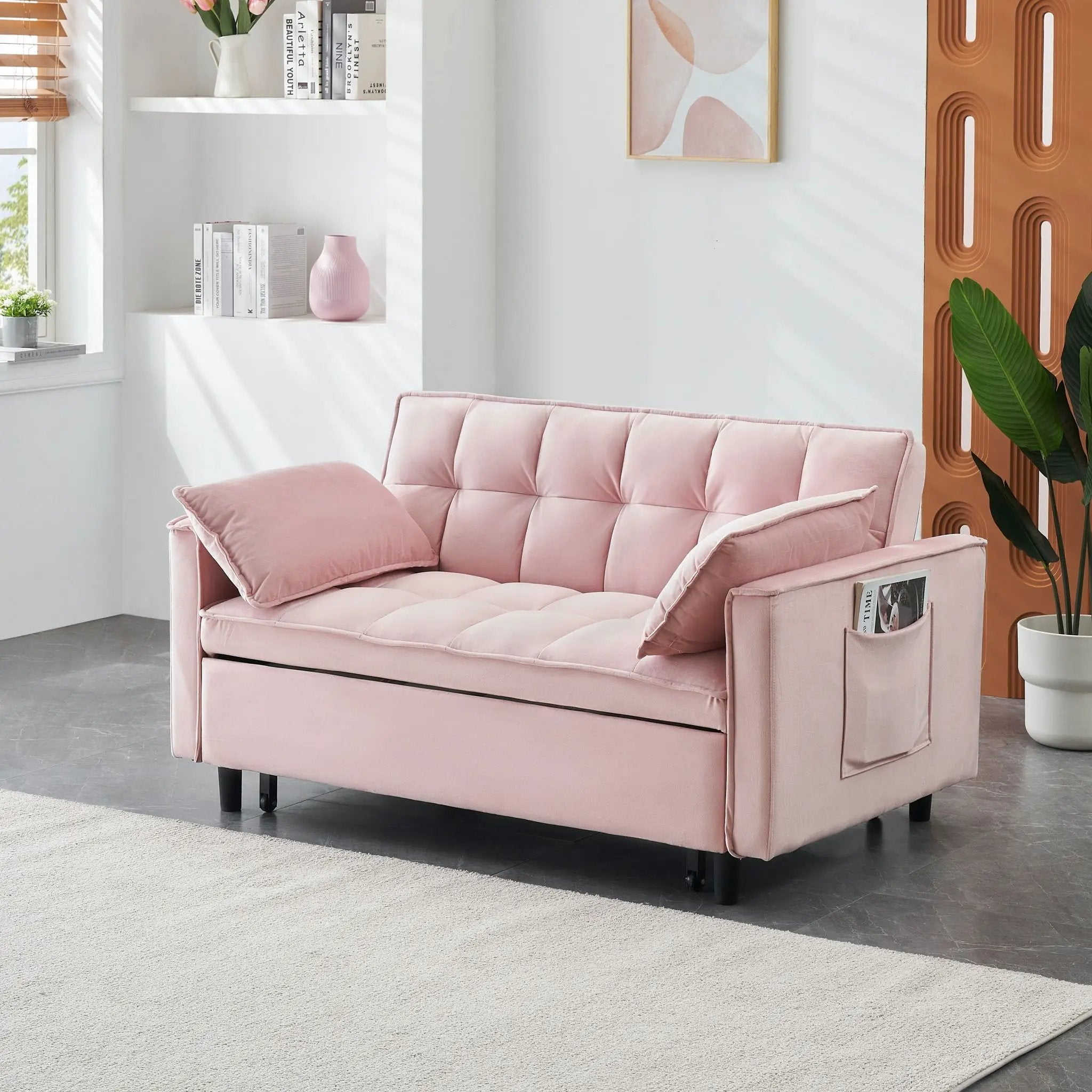 Sofa Bed With Pockets, 3 In 1 Convertible For Living Room by Unique Piece Furniture