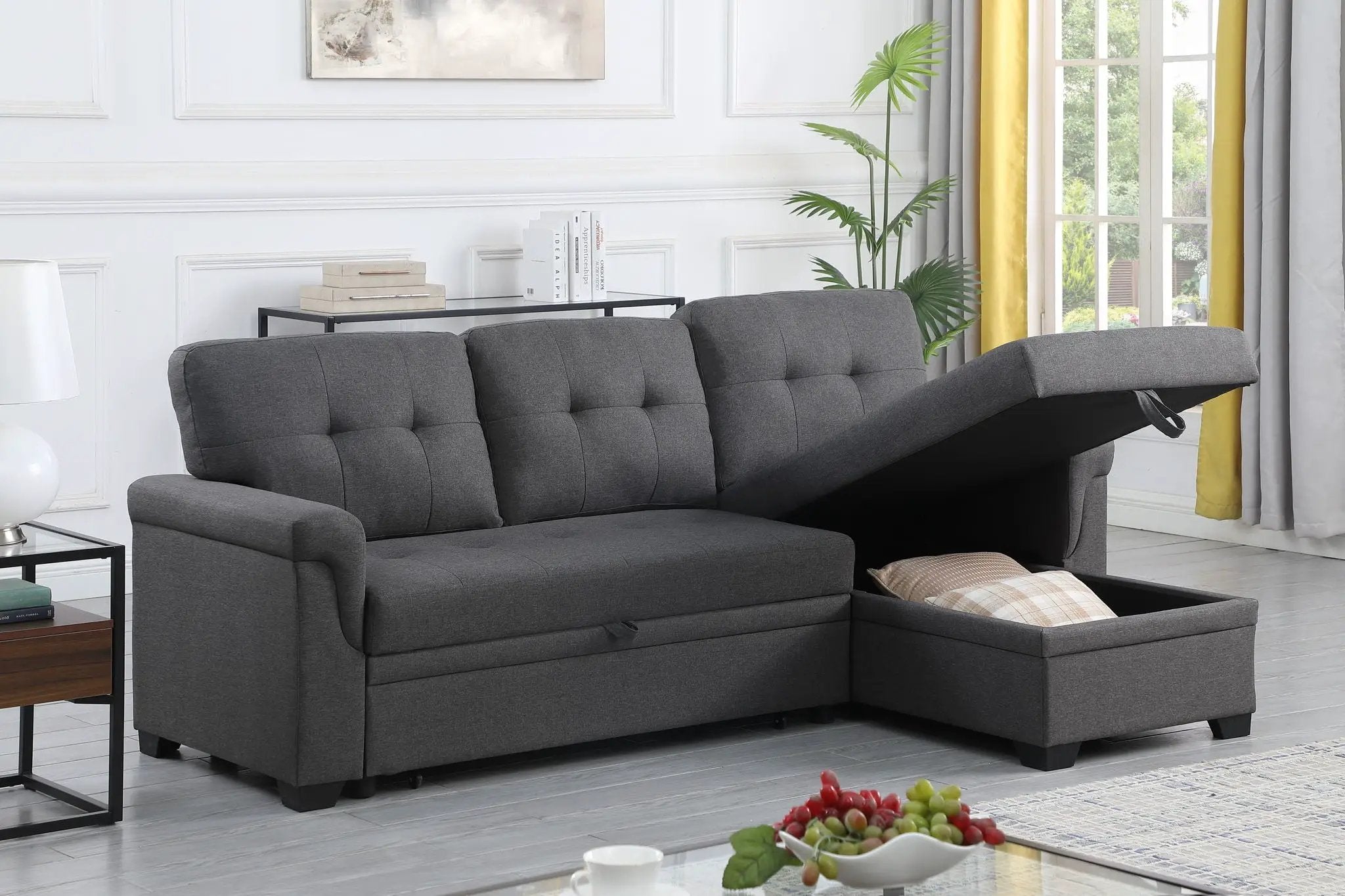 Lucca - Reversible Sleeper Sectional Sofa With Storage Chaise by Unique Piece Furniture