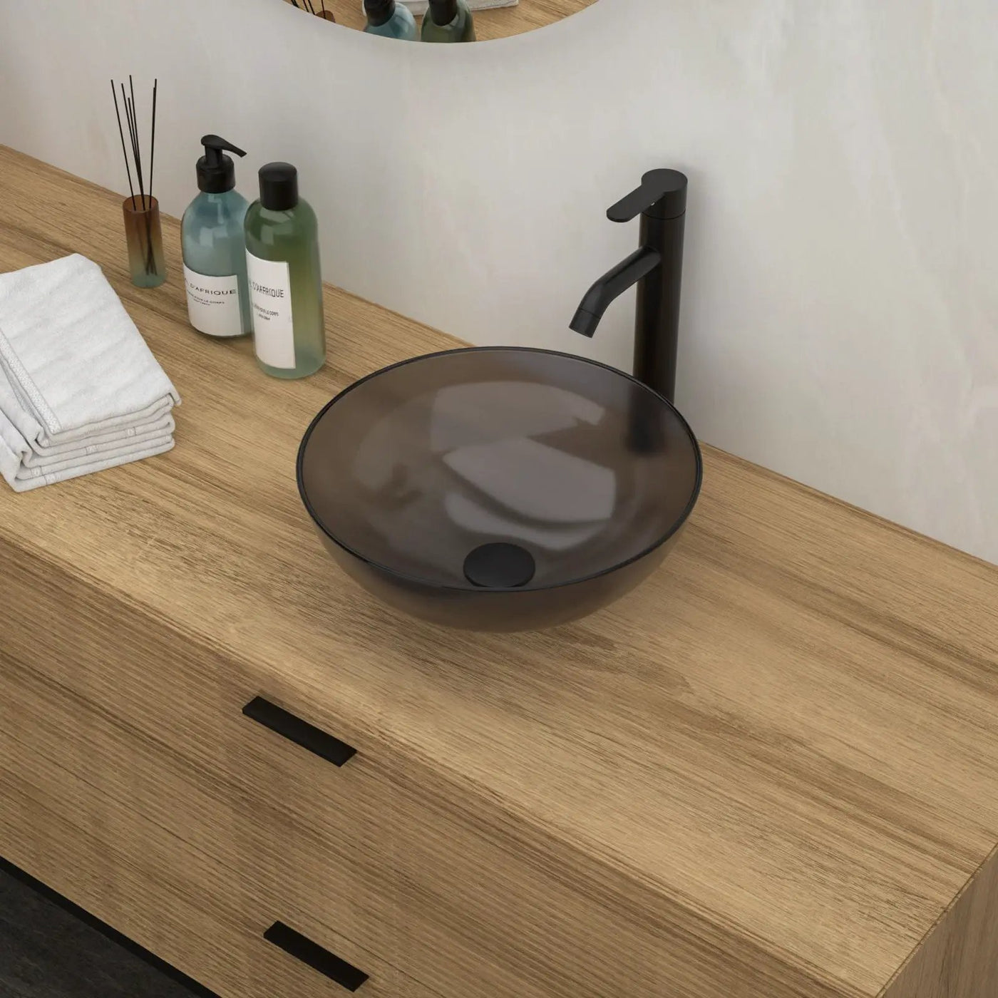 Artistic Tempered Glass Vessel Sink With Pop Up Drain by HouseOfZazla