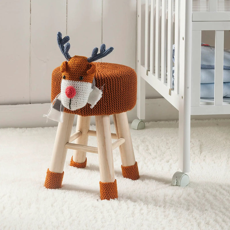 Animal Ottoman Stool - Polyester Upholstered Cute Deer Foot Stool by HouseOfZazla