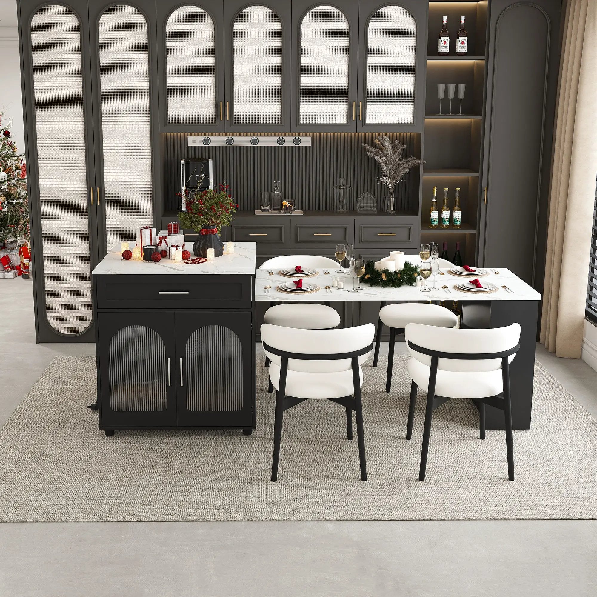 Expandable Kitchen Island With Power Outlet by HouseOfZazla