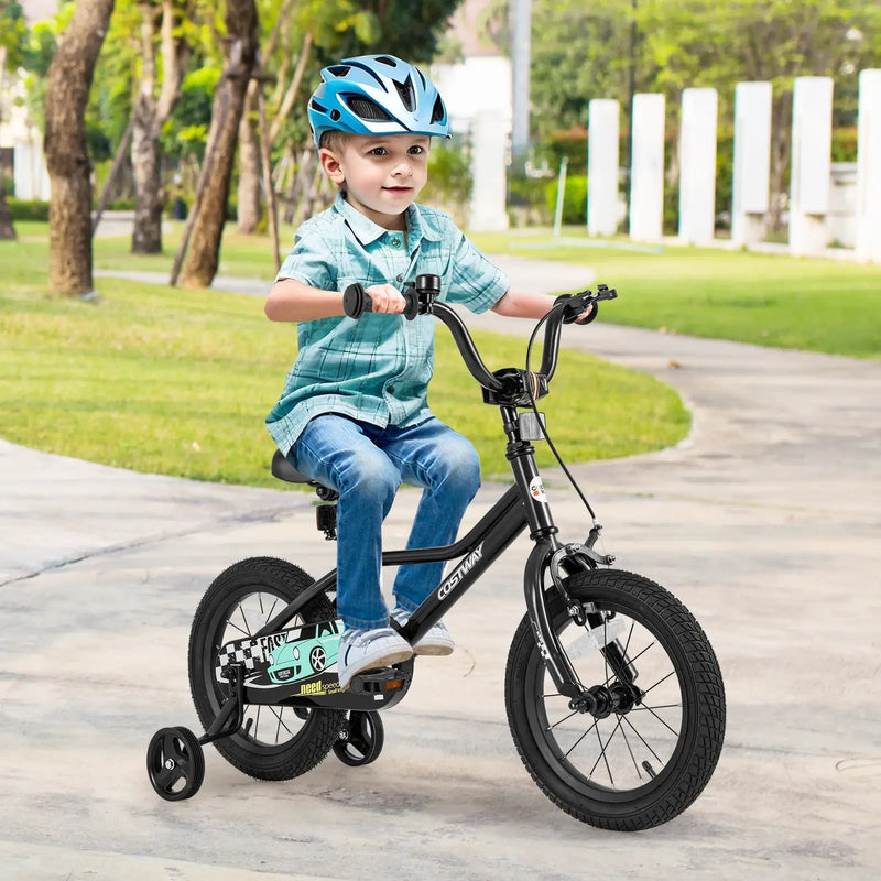 14 Inch Kids Bike Adjustable for 3-5 Years Old with Low-Step Frame by DirectDeals
