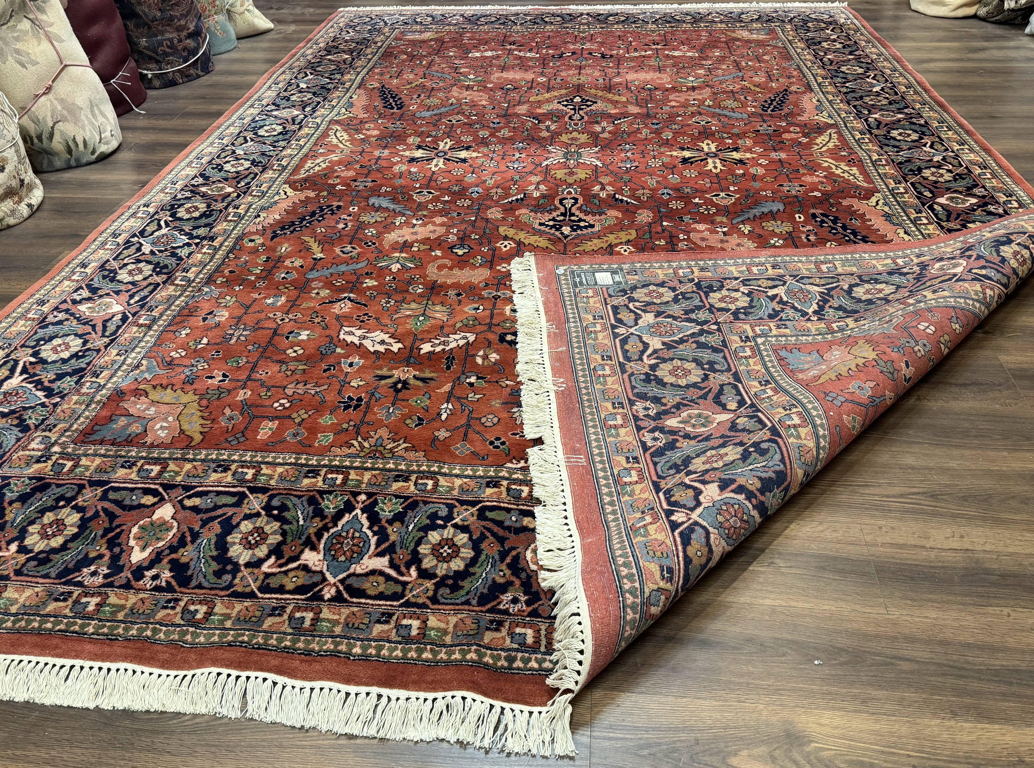 Indo Persian Heriz Rug 10x15, Allover Pattern, Large Wool Handmade Rug by Jewel Rugs